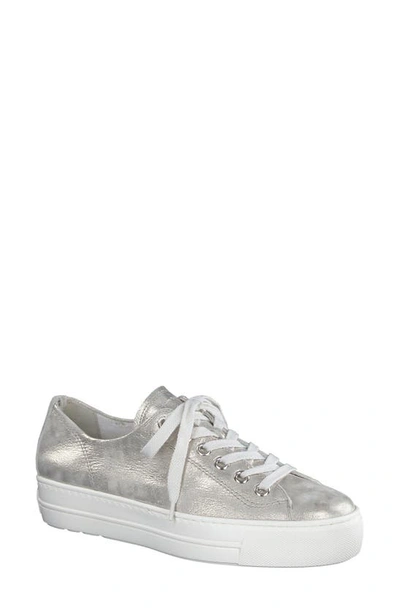 Paul Green Bixby Platform Sneaker In Mineral Metallic Antic