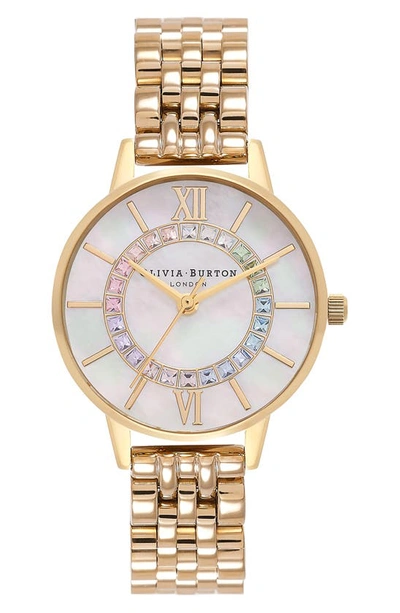 Olivia Burton Women's Wonderland Gold-tone Stainless Steel Bracelet Watch 30mm