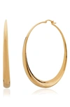 Monica Vinader Deia Chamfered 18ct Gold-plated Vermeil Silver Hoop Earrings In Yellow Gold