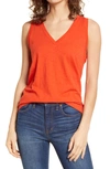 MADEWELL WHISPER SHOUT COTTON V-NECK TANK,MD045