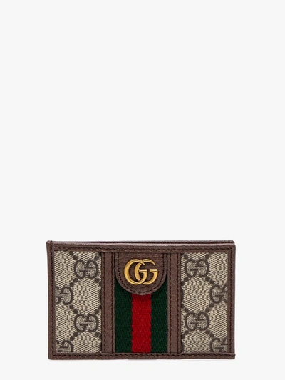 Gucci 'ophidia' Card Holder In Neutrals