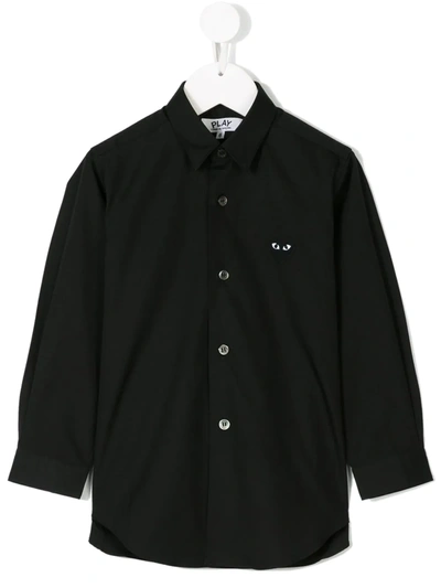 Comme Des Garçons Play Black Shirt For Kids With Black Heart