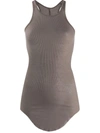 Rick Owens Fine-knit Sleeveless Vest-top In Grey