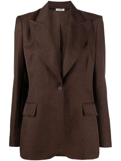 P.a.r.o.s.h Single-breasted Tailored Blazer In Brown