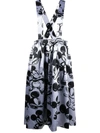 Comme Des Garçons Black & Silver Disney Edition Mickey Mouse Suspender Skirt In Silver