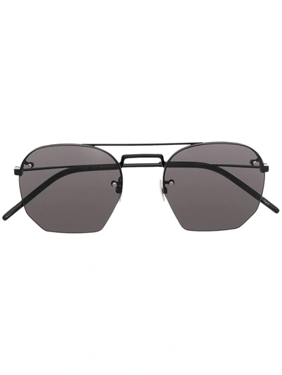 Saint Laurent Black Sl 422 Hexagonal Lens Sunglasses