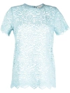 SEMICOUTURE SCALLOPED FLORAL-LACE T-SHIRT