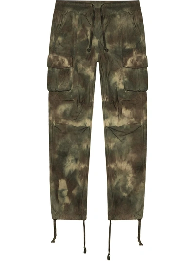 John Elliott Camouflage Tie-dye Cargo Pants In Green