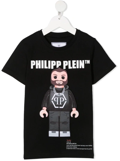 Philipp Plein Kids' Graphic-print T-shirt In Black