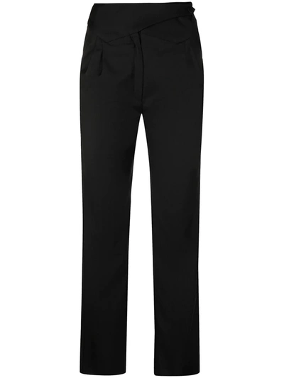 Blazé Milano Wool-cupro Blend Tailored-cropped Trousers In Black