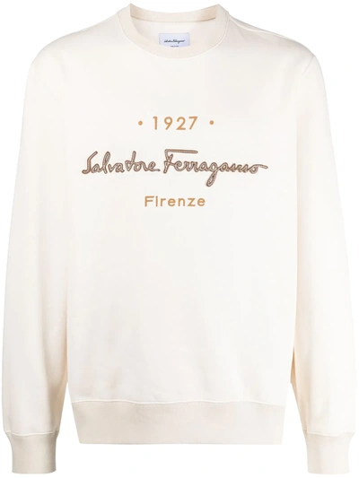 Ferragamo 1927 Signature Sweatshirt In Neutrals