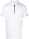 FERRAGAMO LOGO-EMBROIDERED ZIP-NECK POLO SHIRT