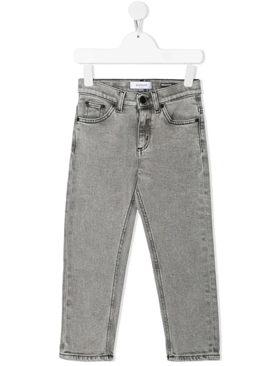 Dondup Kids' Bleach Washed Slim-fit Jeans In Grey
