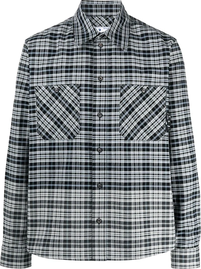 Off-white Check Print Allover Degrade Flannel Shirt In Grey