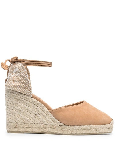 Castaã±er Carina Suede-effect Espadrille Sandals In Neutrals