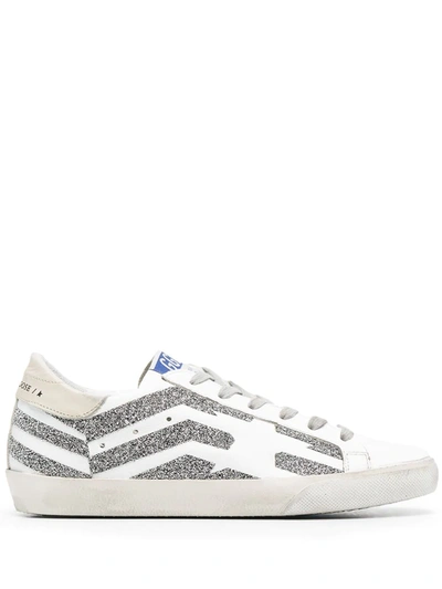 Golden Goose Super-star Flag-motif Low-top Sneakers In White