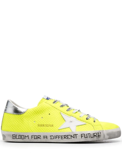 Golden Goose Fluorescent Yellow Leather Super-star Sneakers In Giallo