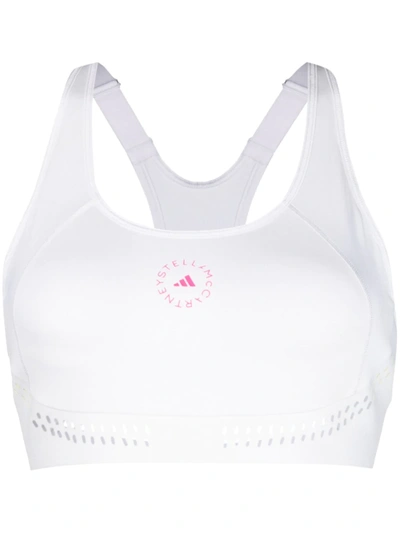 Adidas Originals X Stella Mccartney Logo-print Sports Bra In White
