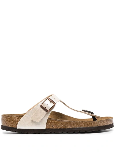 Birkenstock Gizeh Thong Strap Sandals In Pearl White