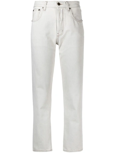Saint Laurent High-waist Slim-leg Jeans In Grey