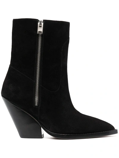 Iro Pointed Toe Suede Boot In Black