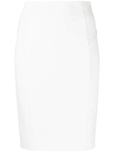 Patrizia Pepe High-waisted Pencil Skirt In White