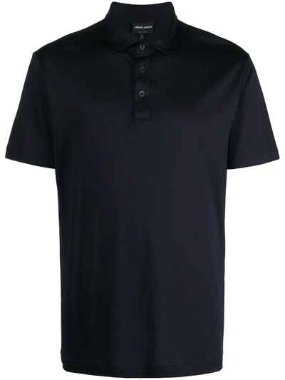 Giorgio Armani Short-sleeved Polo Shirt In Blue