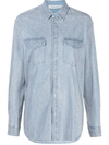 Golden Goose Blue Long-sleeve Denim Shirt In Blue