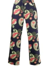Paccbet Paisley Print Straight Trousers In Blue