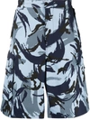 Kenzo Men's High-rise Camo Cargo Shorts In Blue