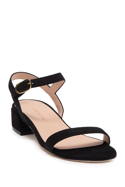 Stuart Weitzman Tibby Block Heel Sandal In Black