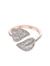 Anita Ko 18kt Rose Gold Small Diamond Leaf Ring In Pink