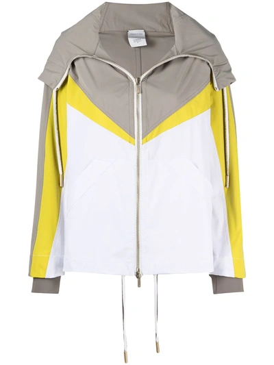 Lorena Antoniazzi Colour-block Hooded Jacket In Neutrals
