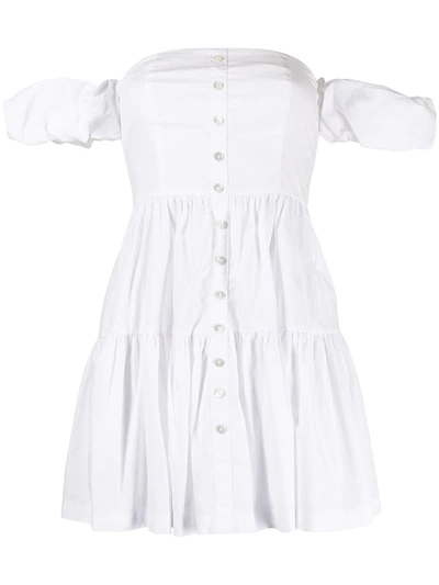Staud Elio Off-shoulder Mini Dress In White