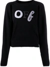 OFF-WHITE EMBROIDERED LOGO CUT OUT JUMPER