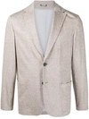 Canali Single-breasted Tailored Blazer In Neutrals