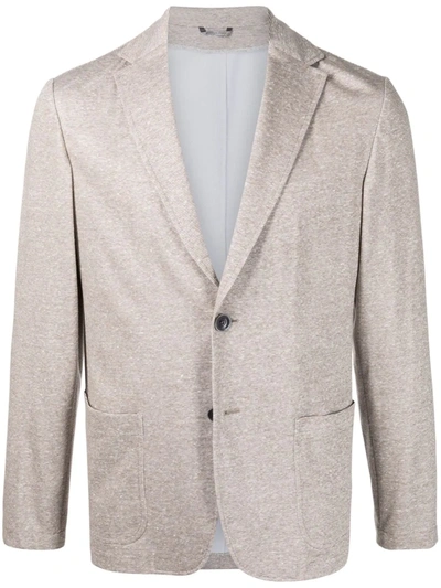 Canali Single-breasted Tailored Blazer In Nude