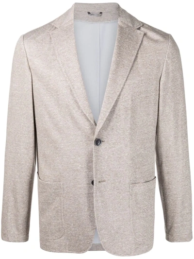 Canali Single-breasted Tailored Blazer In Neutrals