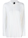 Norma Kamali Ivory White Concealed Button Shirt In White