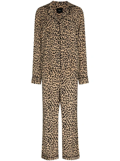 Rails Leopard Print Pyjama Set In Black