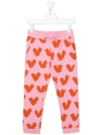 Stella Mccartney - Hearts Cotton Fleece Sweatpants In Pink
