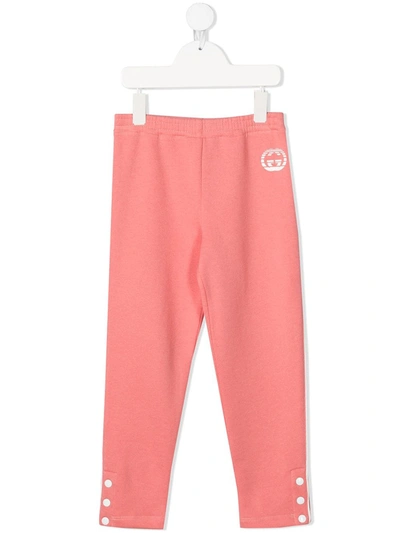 Gucci Kids' Logo印花运动裤 In Pink