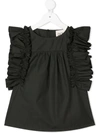 Douuod Teen Ruffle Detail Blouse In Black