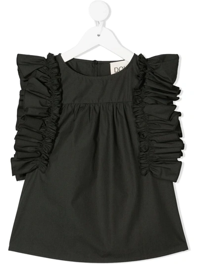 Douuod Teen Ruffle Detail Blouse In Black