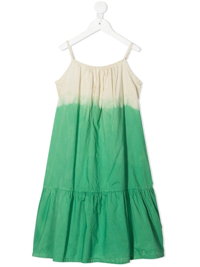 Longlivethequeen Kids' Tie-dye Tiered Dress In Green