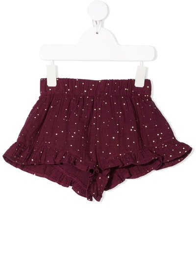 Caffe' D'orzo Teen Sequin-embellished Shorts In Red