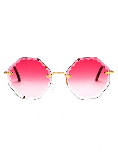 Chloé Ce143s Sunglasses In 823 Gold Gradient Red