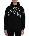 Givenchy Refracted Logo Embroidered Hoodie In Nero/bianco