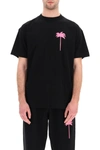 PALM ANGELS NEON PALM TREE PRINT T-SHIRT,11775975