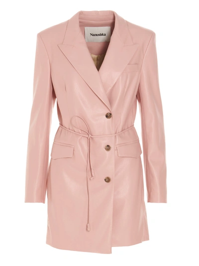 Nanushka Remi Dress In Vegan Leather In Pink